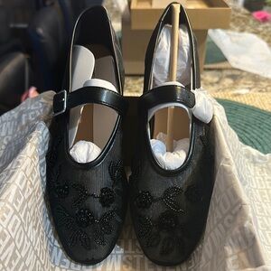 Steve Madden Black Flats with Textured Design